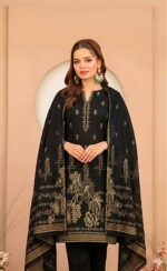 Luxury Wine Plum & Gold Broshia Banarsi Lawn 3PC