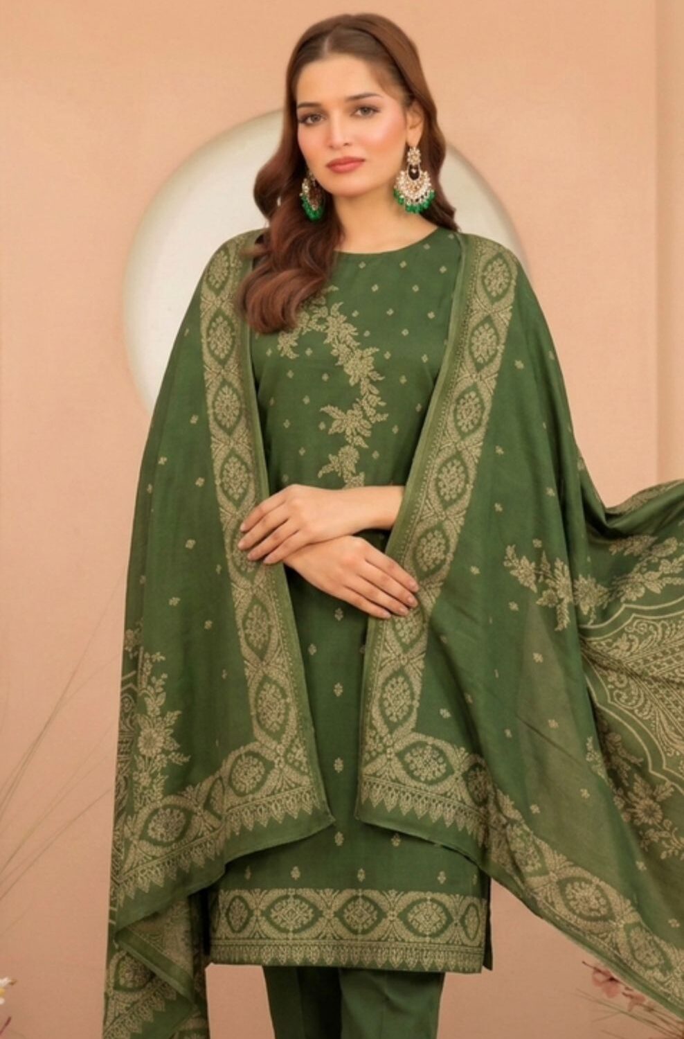 Tawakkal Lania Festive | Royal Emerald Green Broshia Banarsi Lawn 3PC
